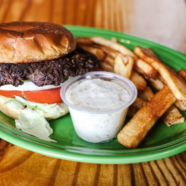 Black and Blue Burger.
