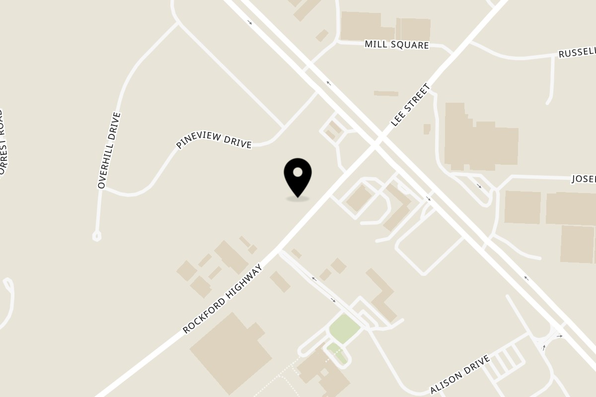 Map showing the location of Big B Barbecue on 1626 AL-22 in Alexander City